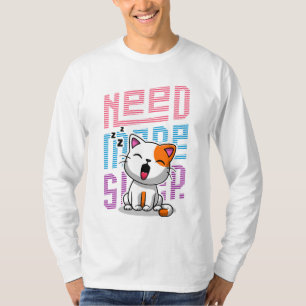 Behöver mer strömsparläge Funny Cat söt yawn-utt T Shirt