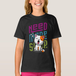 Behöver mer strömsparläge | Funny Cat söt yawn-utt T Shirt
