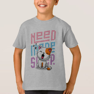Behöver mer strömsparläge Funny Cat söt yawn-utt T Shirt