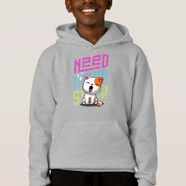 Behöver mer strömsparläge | Funny Cat söt yawn-utt T Shirt (Framsida)