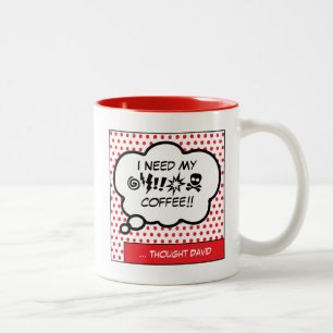 Behöver mitt kaffe två-tonkaffe Mugg