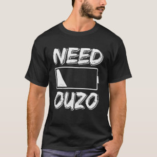 Behöver Ouzo ingen batteriladdning med Ouzo Party T Shirt