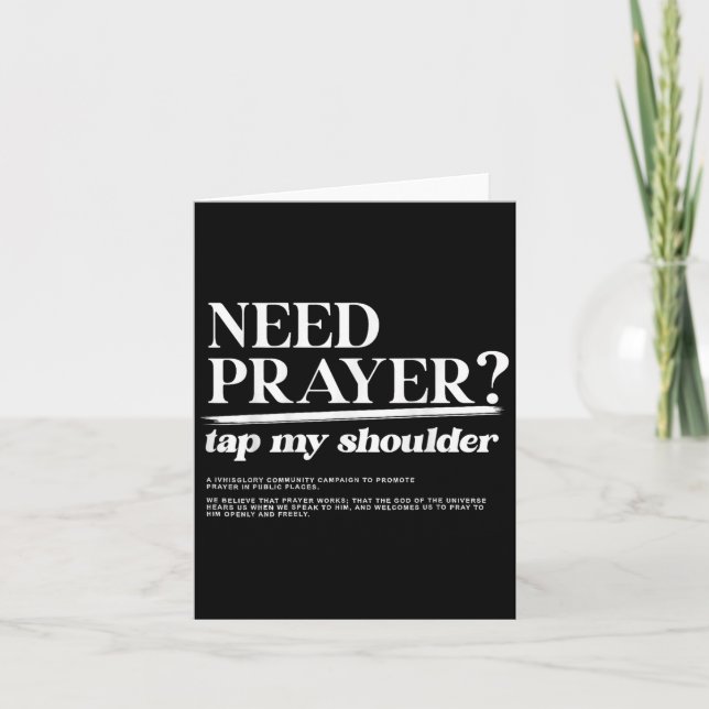 Behöver Prayer Tap My Shoulder Christian Manar Wom Kort (Framsida)