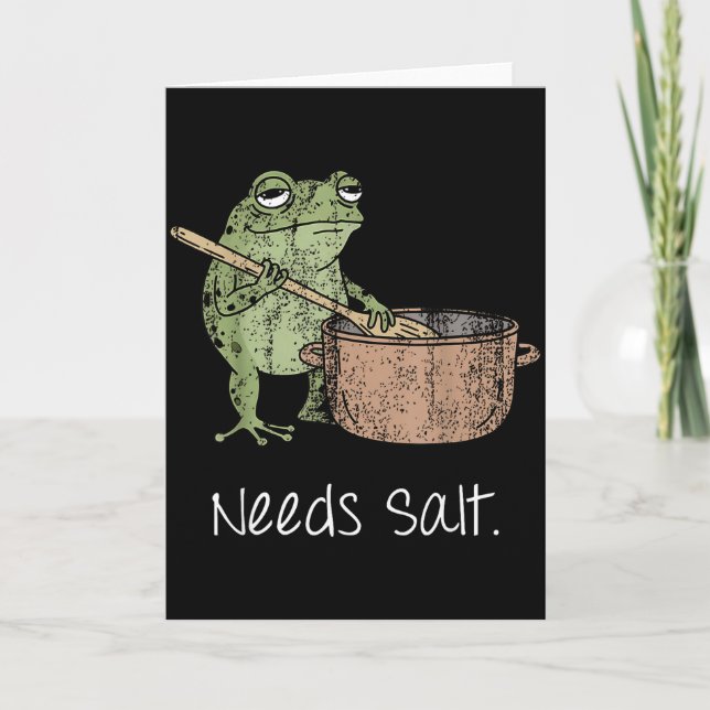 Behöver Salt Roligt Matlagning Kock Present Kort (Framsida)