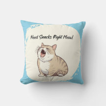 Behöver Snacks Höger Meow Dekorativ kudde
