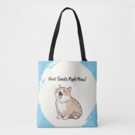 Behöver Snacks Höger Meow Livsmedel Tote Tygkasse