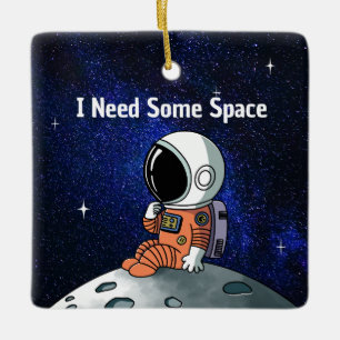 Behöver Utrymme, Astronaut, Rymdman, Anpassad Julgransprydnad Keramik