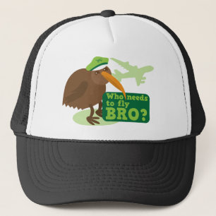 Behöver vem att flyga bro? kiwifågelhumor truckerkeps