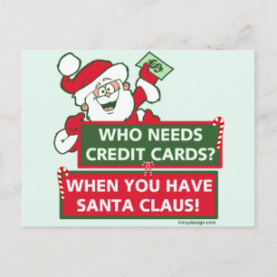 Behöver vem kreditkortar? Santa Helg Vykort