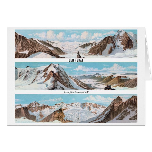 BEICHGRAT Swiss Alps Panorama 360° Hälsningskort (Framsidan Horizontal)