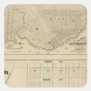Beideman Tract, San Francisco Fyrkantigt Klistermärke