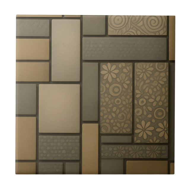 Beig neutrala kakel mosaik mönster (Framsidan)