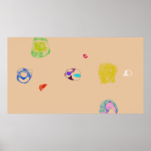 Beiga abstrakta objekt Enkel ritning Poster