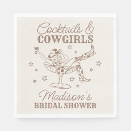 Beiga drinkar och cowgirl Rodeo Bröllopsdusch Pappersservett