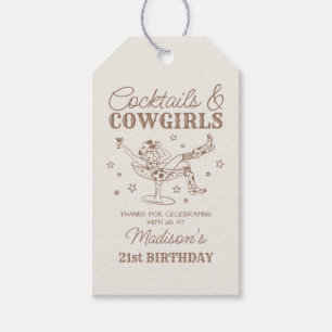 Beiga drinkar och cowgirl rodeo födelsedagspresent presentetikett