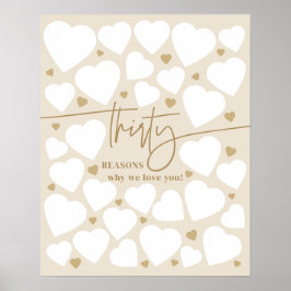 Beige 30 anledningar till att vi Kärlekar att du h Poster