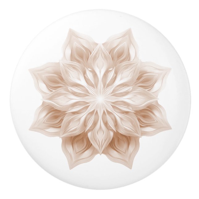Beige 3D Shiny Mandala Knopp (Framsidan)
