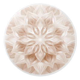 Beige 3D Shiny Mandala Pattern Knopp