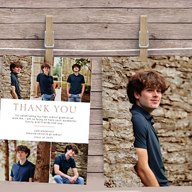 Beige 6 fet fotopatext Studenten Tack Kort (Skapare uppladdad)