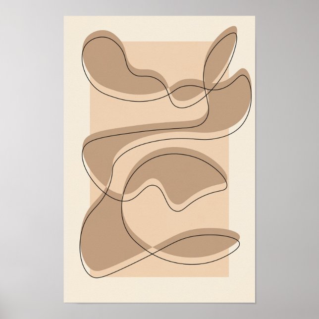 Beige abstrakt minimalistisk/konst poster (Framsidan)