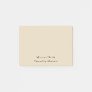 Beige Accounting Assistant Post-it Block