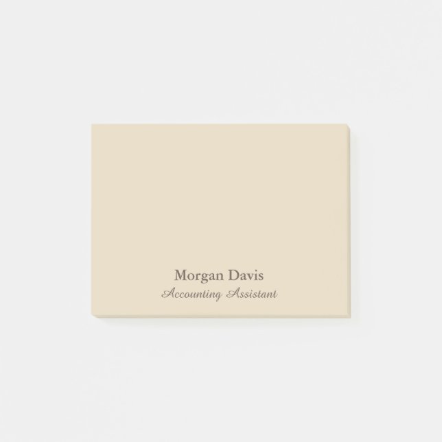 Beige Accounting Assistant Post-it Block (Framsida)