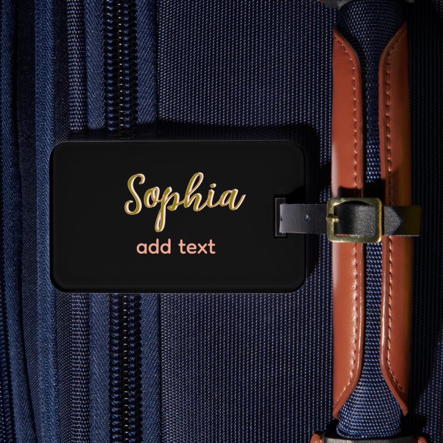 beige add namn girl chef text black elegant bagagebricka (Framsida Insitu 4)