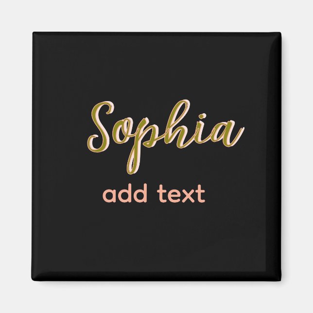 beige add namn girl chef text black elegant magnet (Framsidan)
