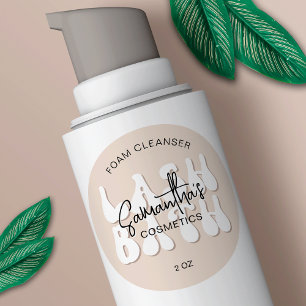 Beige Aesthetic Retro Lash Bath Extensions Shampoo Runt Klistermärke