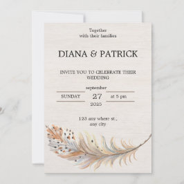 Beige Aesthetic Wedding bjudande Inbjudningar