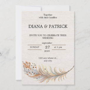 Beige Aesthetic Wedding bjudande Inbjudningar
