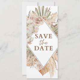 Beige akvarell boho spara datum bröllopsinbjudan inbjudningar