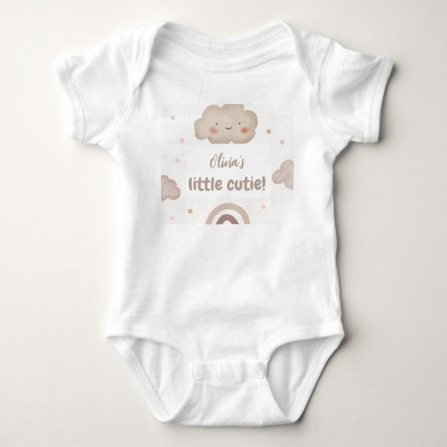 Beige akvarellbebis bjudning t shirt (Framsida)