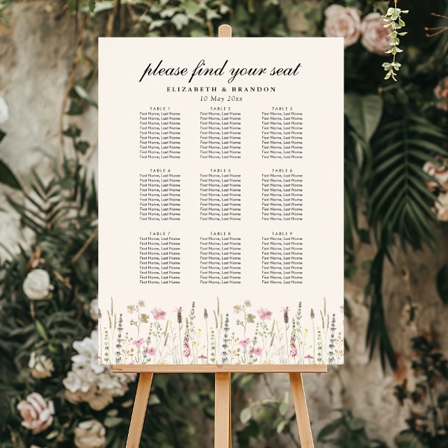 Beige and Boho Wildflower Wedding  Poster (Skapare uppladdad)