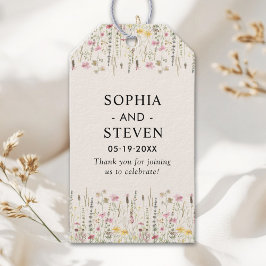 Beige and Boho Wildflower Wedding Presentetikett