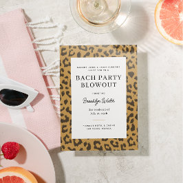 Beige and Brown Animal Print Bachelorette Party Inbjudningar