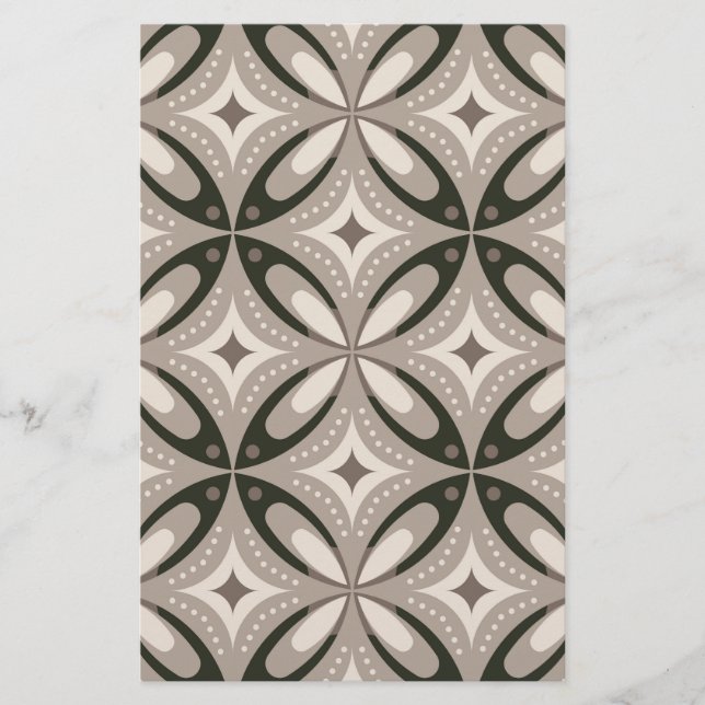 Beige and Brown Retro circular shapes Brevpapper (Framsida)