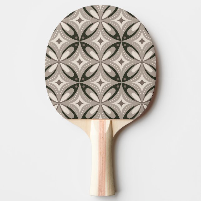 Beige and Brown Retro circular shapes Pingisracket (Framsidan)
