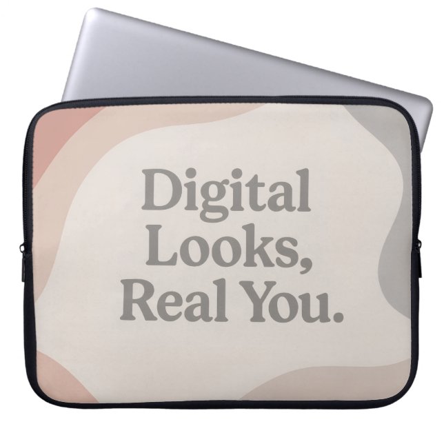 Beige and grey marble tones AI art  Laptop Fodral (Framsidan)