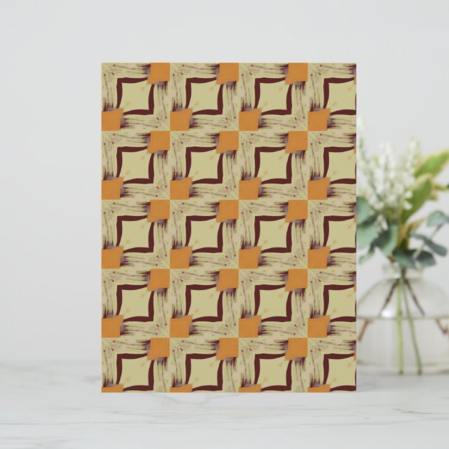 Beige and Maroon Tiles scrapbook paper (Stående Fram)