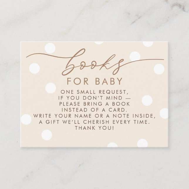 Beige and White Books For Baby Request Tilläggskort (Framsida)