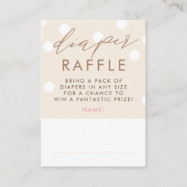 Beige and White Diaper Raffle Baby Shower Tickets Tilläggskort