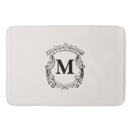 Beige anpassad monogram-krön badrumsmatta