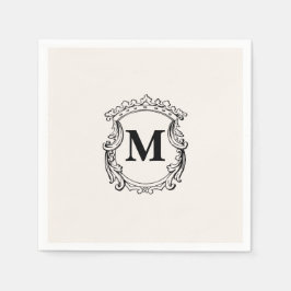 Beige anpassad monogram-krön pappersservett