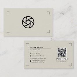 Beige anpassade logotyp fotograferingsfästen moder visitkort