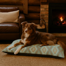 Beige Aqua Turkvoise Mint Grönt Squares Art