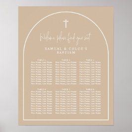 Beige Arch Minimal Joint Christening Seing Chart Poster