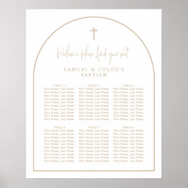 Beige Arch Minimal Joint Christening Seing Chart Poster