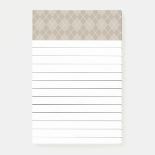 Beige Argyle Post it Notes Post-it Block