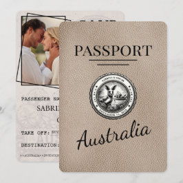 Beige Australia Passport - spara datum Datumet